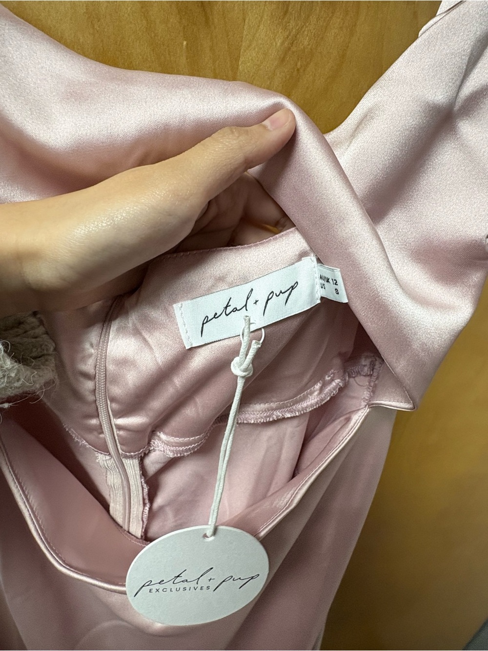 Petal & Pup Dusty Rose Satin Maxi Dress - Picture 3 of 4